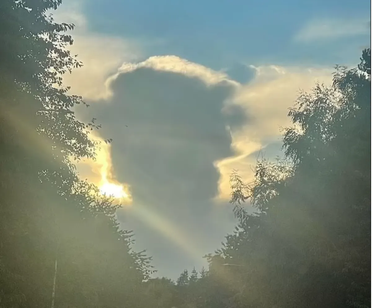 ظهور سحابة تشبه الملكة إليزابيث بعد ساعات قليلة من وفاتها - الصورة من صحيفة ديلي ميل