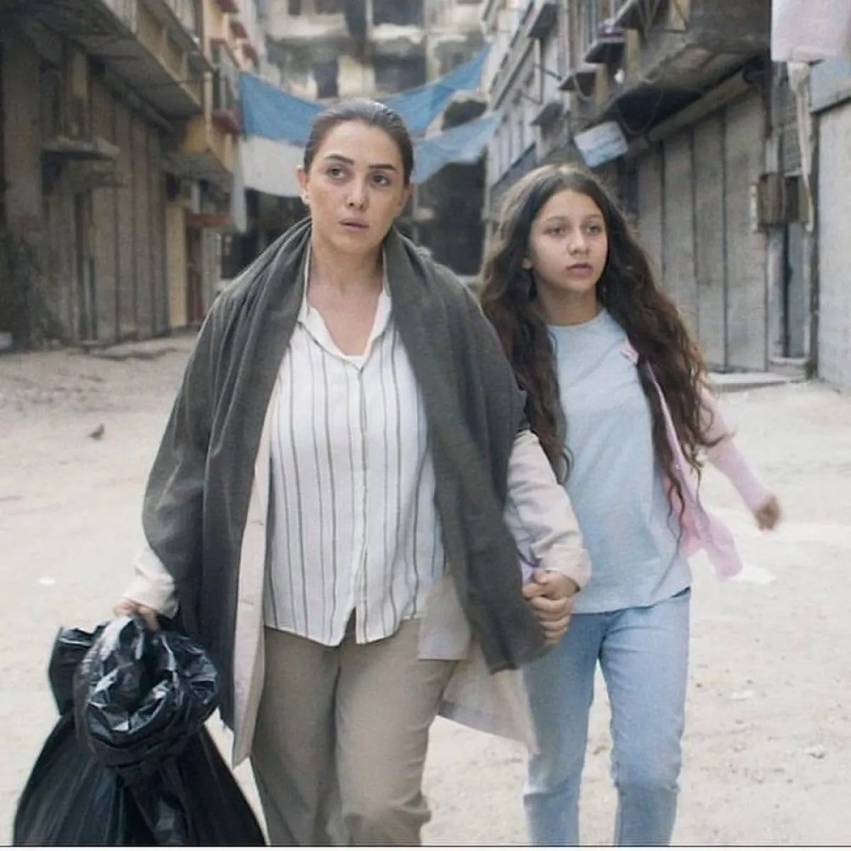 مشاهد من فيلم " نزوح" - صورة من صفحة الفنانة كندة علوش على انستغرام