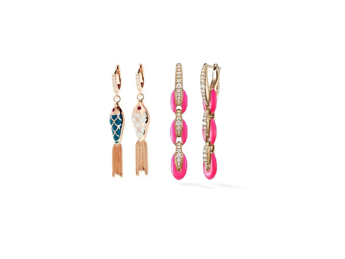 أقراط متدلية مطلية بالميناء لصيف 2022