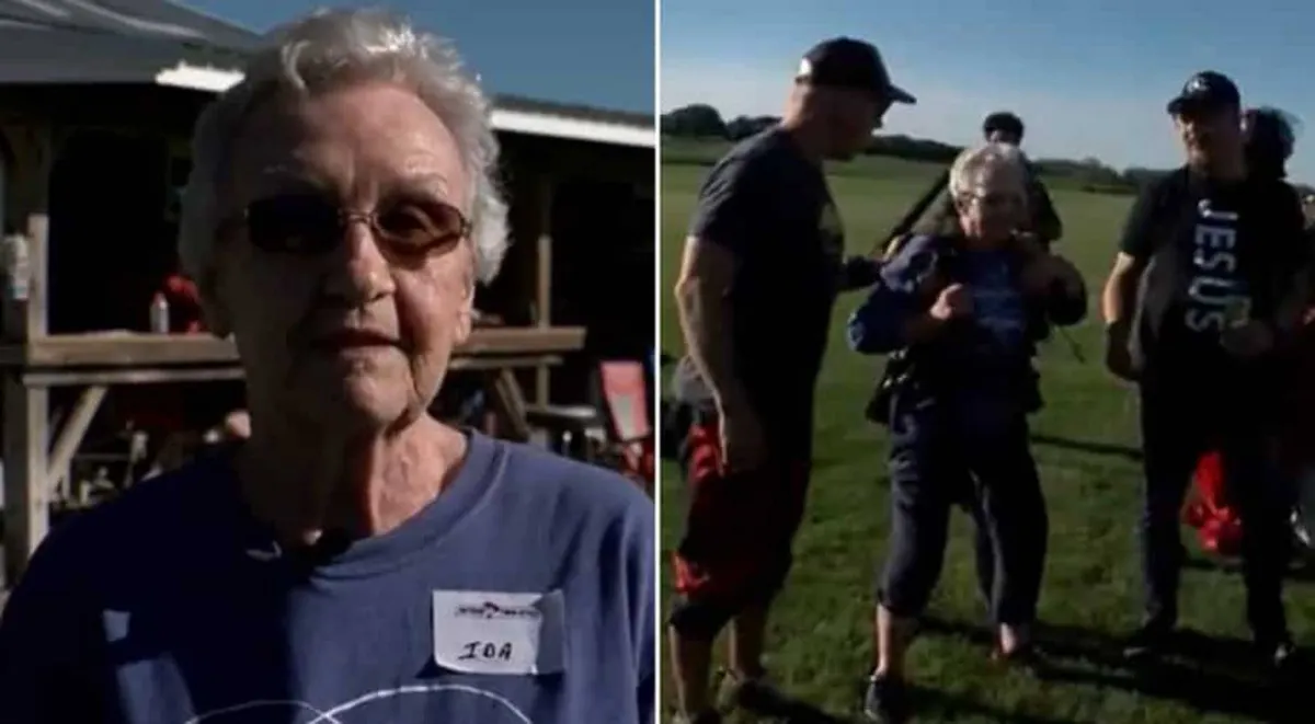 مُسنّة أمريكية تحب المخاطرة.. تحتفل بعيد ميلادها الـ91 بقفز المظلات