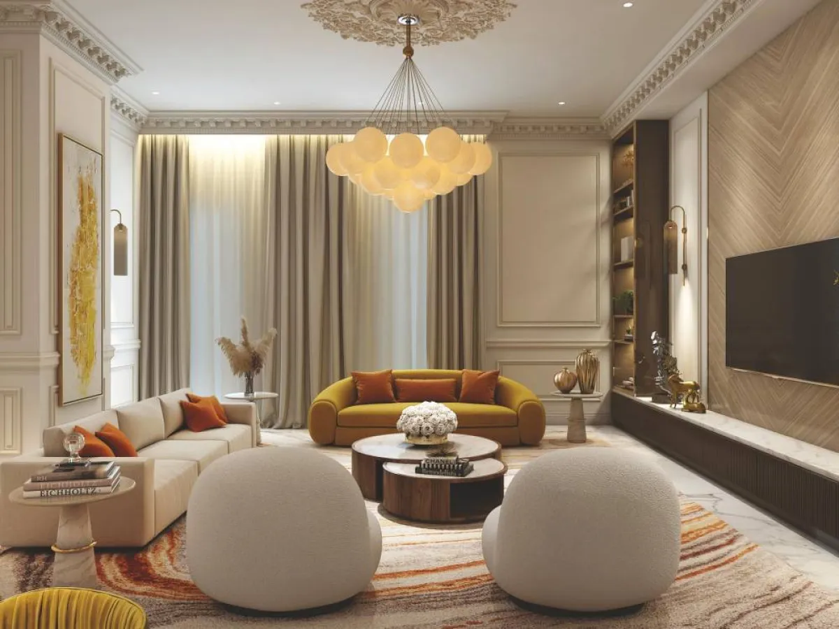 ثلاثة ألوان، في الحدّ الأقصى، تُستخدم في الغرفة الواحدة