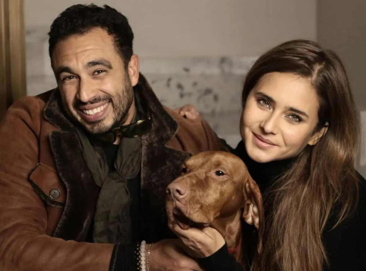 نيللي كريم وزوجها هشام عاشور - الصورة من صفحتها الرسمية على الفيس بوك