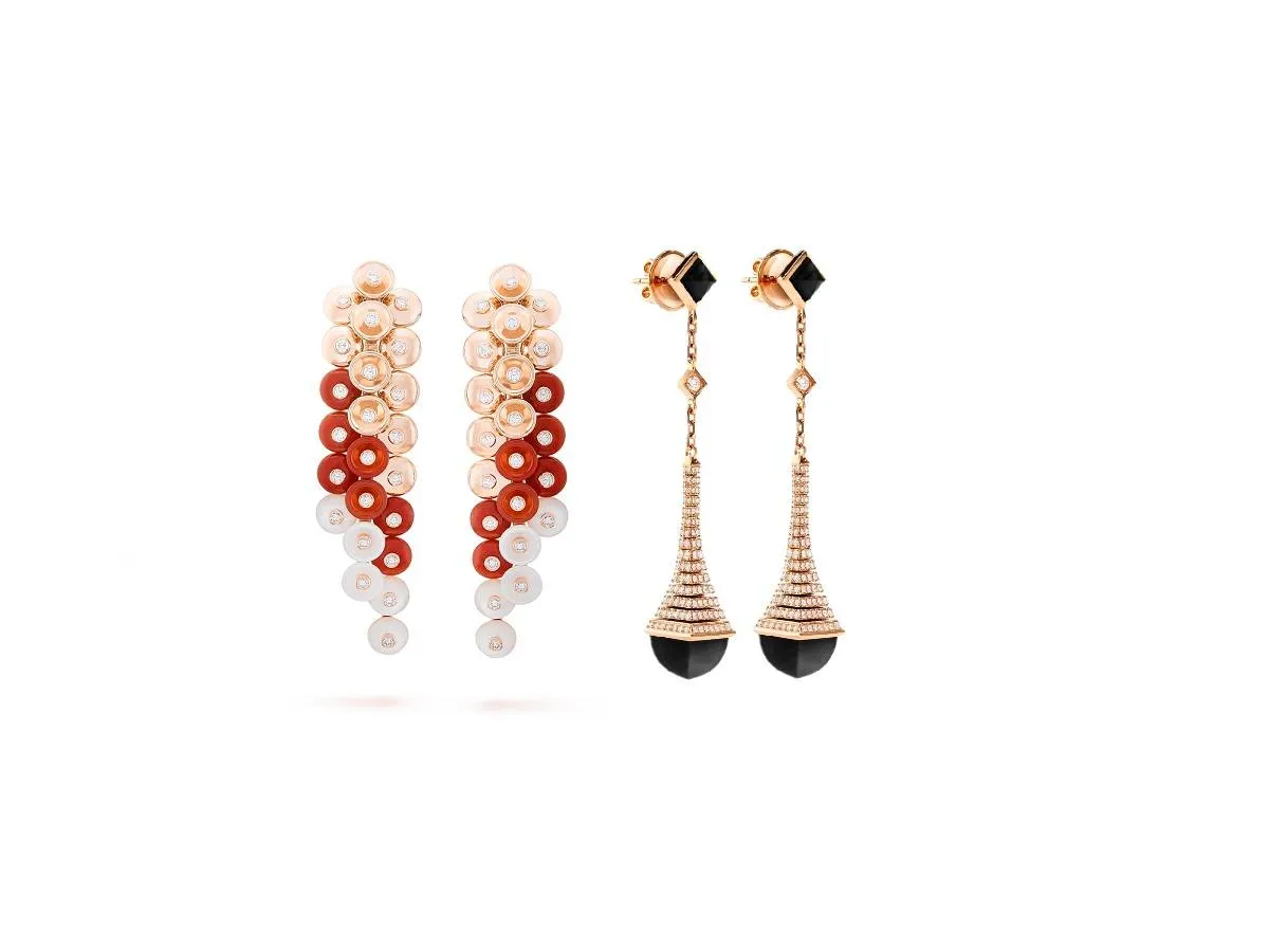 تألقي بأجمل تصاميم الأقراط الطويلة المرصوفة بالأحجار الكريمة في خريف 2022