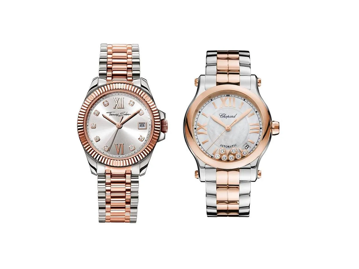 موديلات ساعات من الذهب الوردي والفولاذ