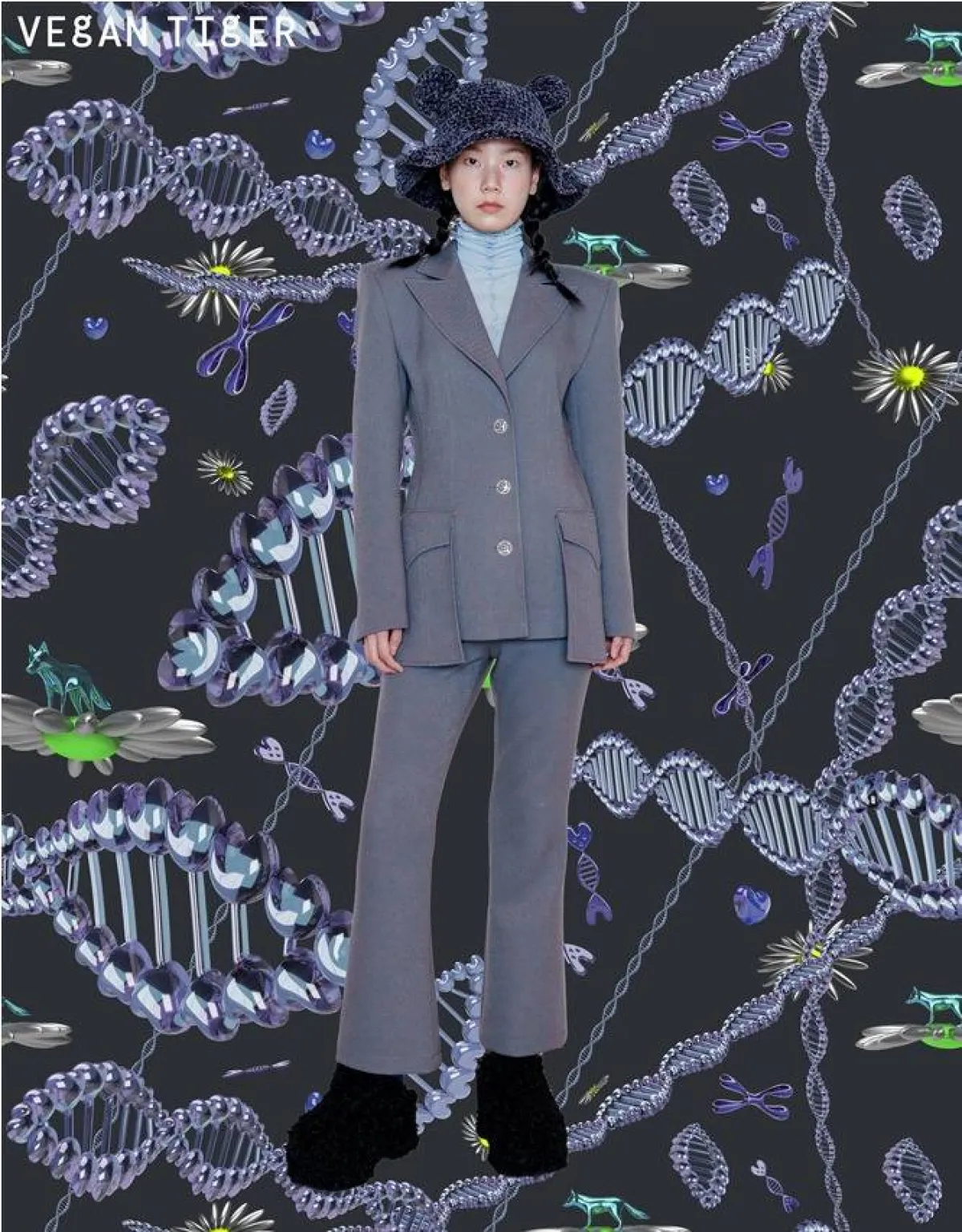 تنسيق اللون الرمادي لخريف 2022 من فيجان تايجر Vegan Tiger