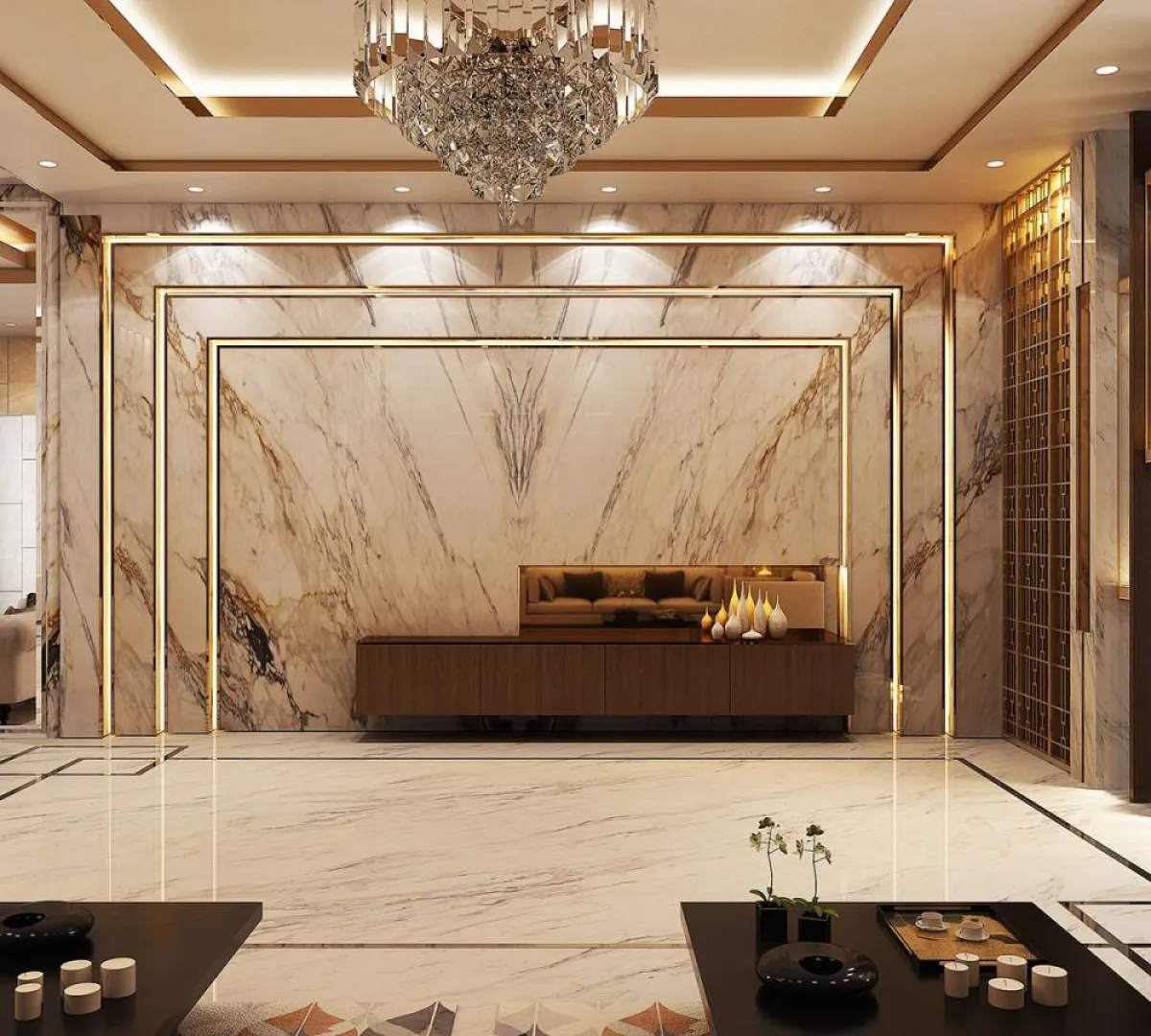 نموذج عن تصميم الجدران الفخمة