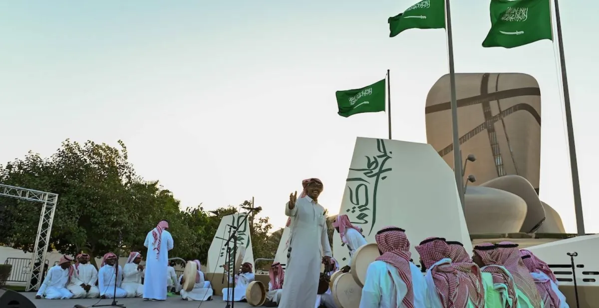 جانب من تصوير الاوبريت - الصورة من المركز الاعلامي لمركز الملك عبدالعزيز الثقافي العالمي إثراء