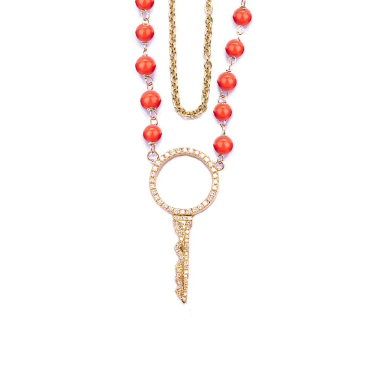 قلادة من خرز المرجان والألماس مجوهرات شارمالينا Charmaleena Jewellery