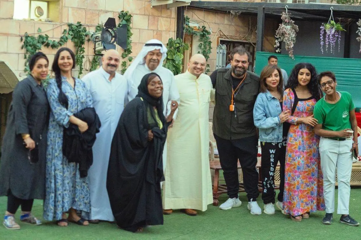 كواليس مسلسل "منزل 12" - صورة من صفحة الفنانة فتات سلطان على انستغرام