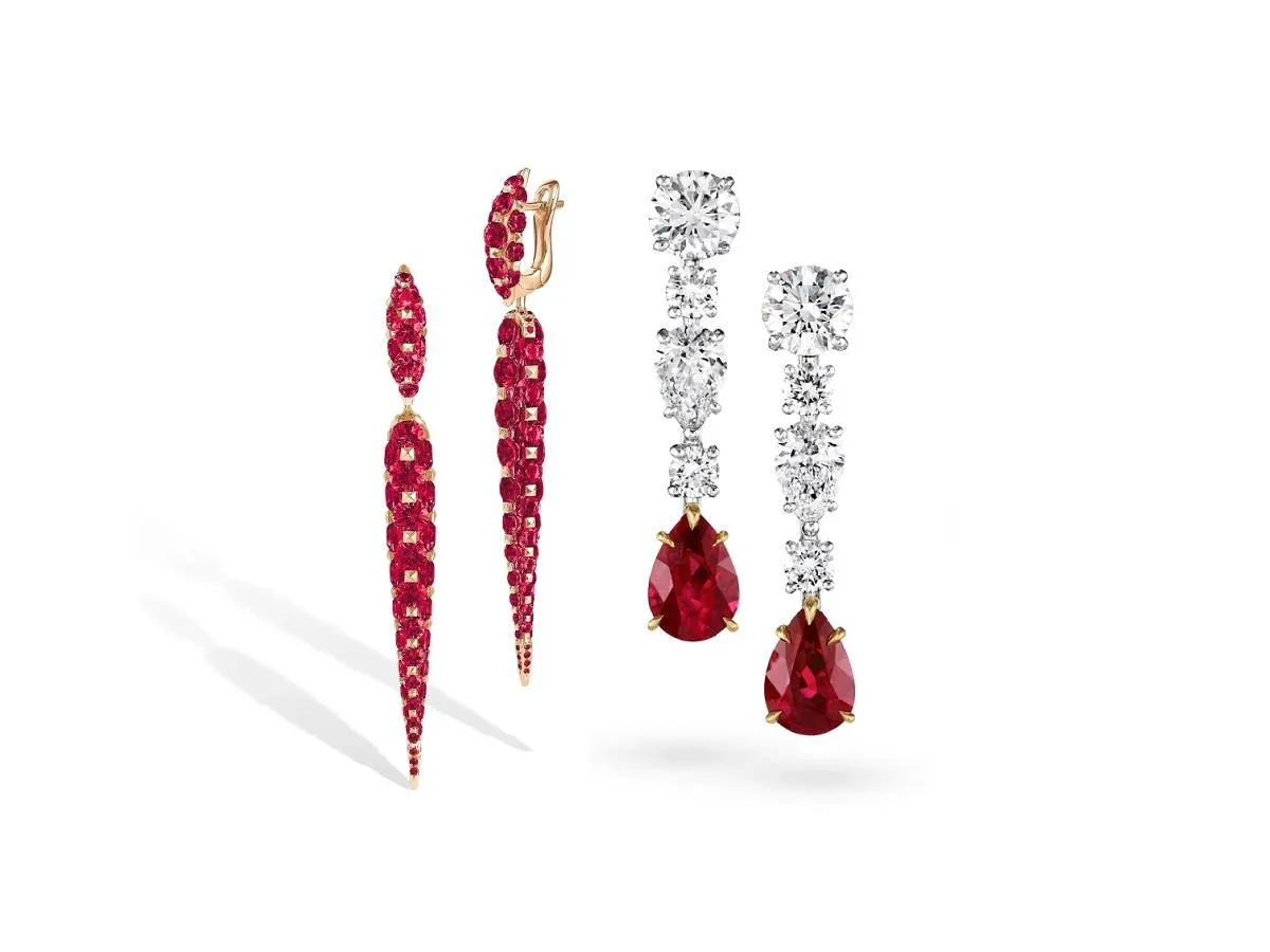 تجولنا بين أشهر الدور وعدنا لعروس خريف 2022 بأفخم أقراط مرصوفة بالألماس والروبي لإطلالة ساحرة