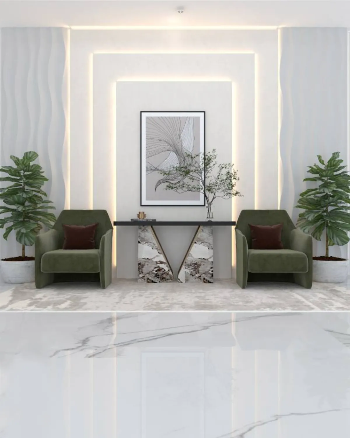 بعض الأنواع من البورسلين يشابه الرخام