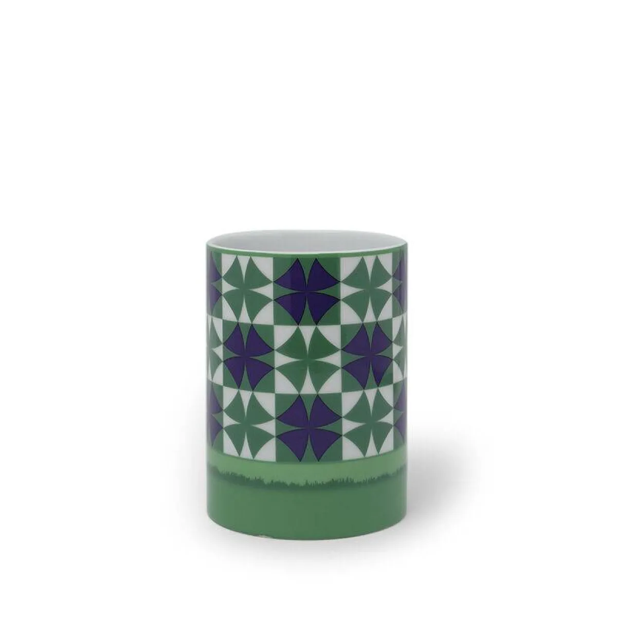 مزهرية مزوّدة بنقوش جميلة باللونين الأخضر والأزرق