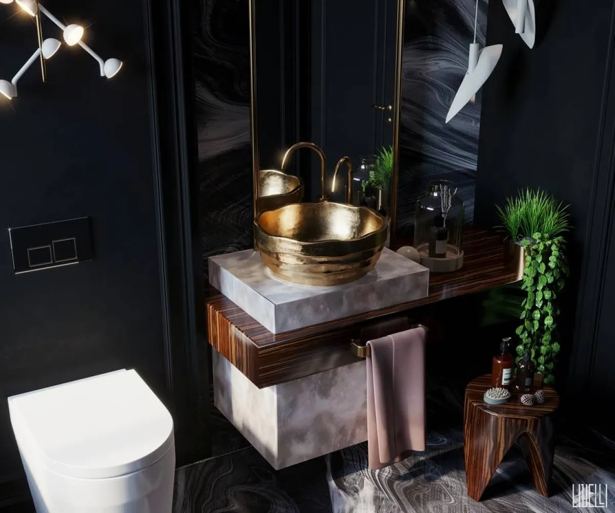 حمّام باللون الأسود