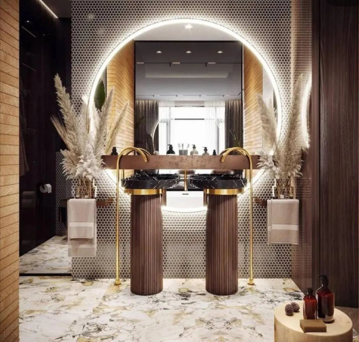 من المُفضّل إكساء جدار الحمّام بالمرآة