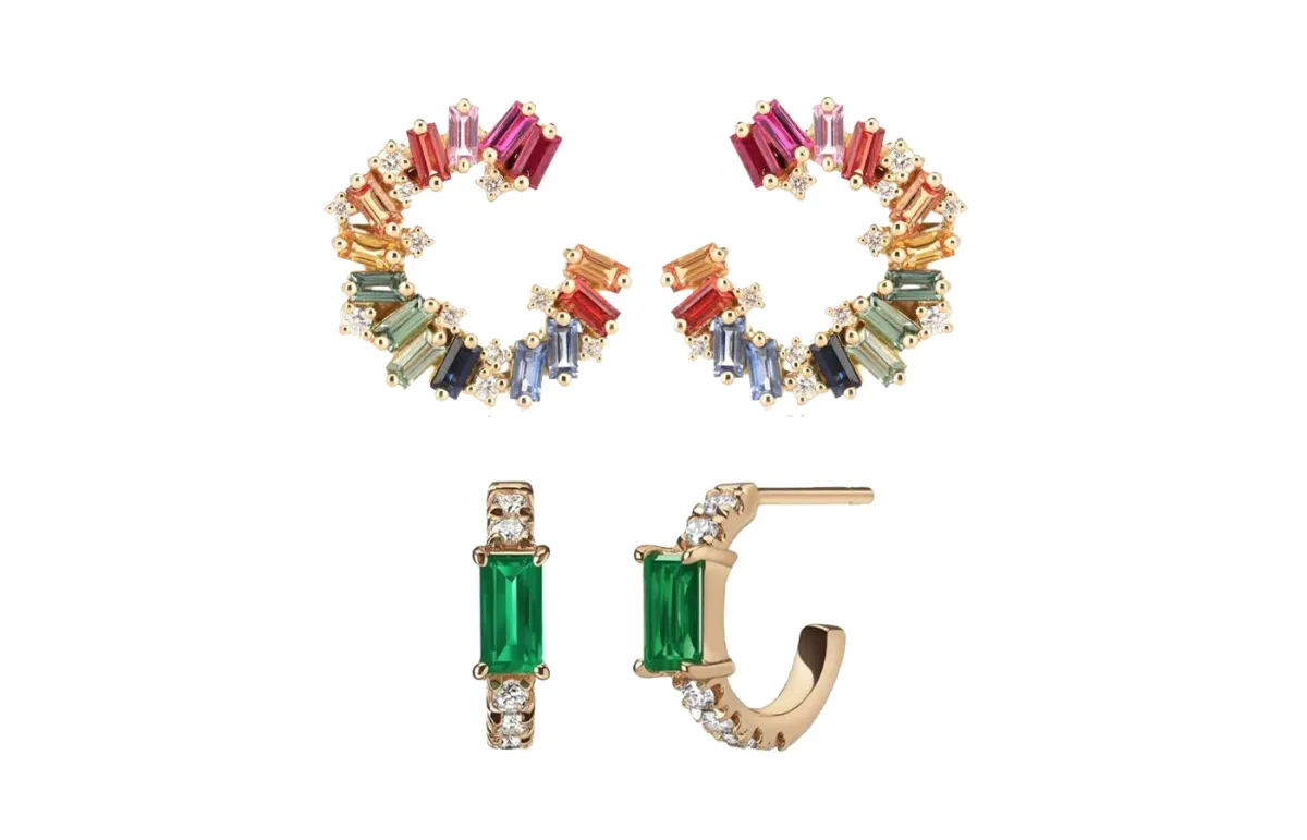 أقراط مرصعة بأحجار كريمة قطع باغيت لإطلالة ناعمة