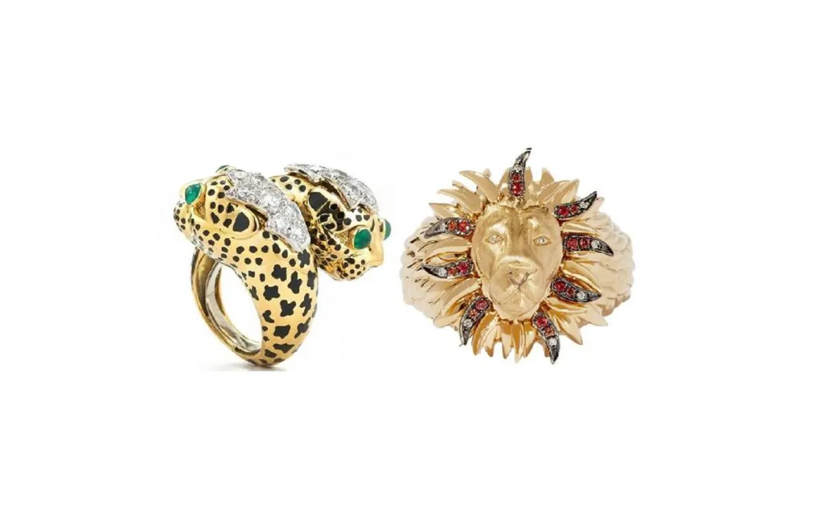 خواتم ذهب على شكل حيوانات لإطلالة جريئة