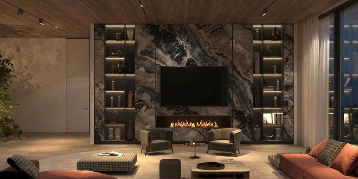 الحجر يجمّل ديكورات الفراغ المعماري