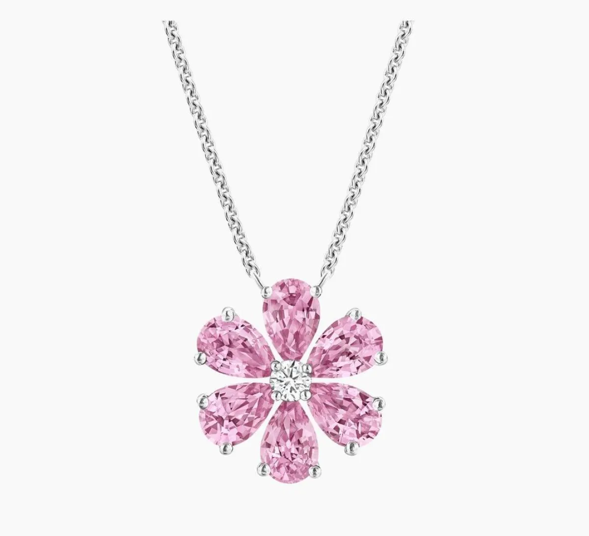 قلادة Forget-Me-Not Pink Sapphire من هاري وينستون Harry Winston 