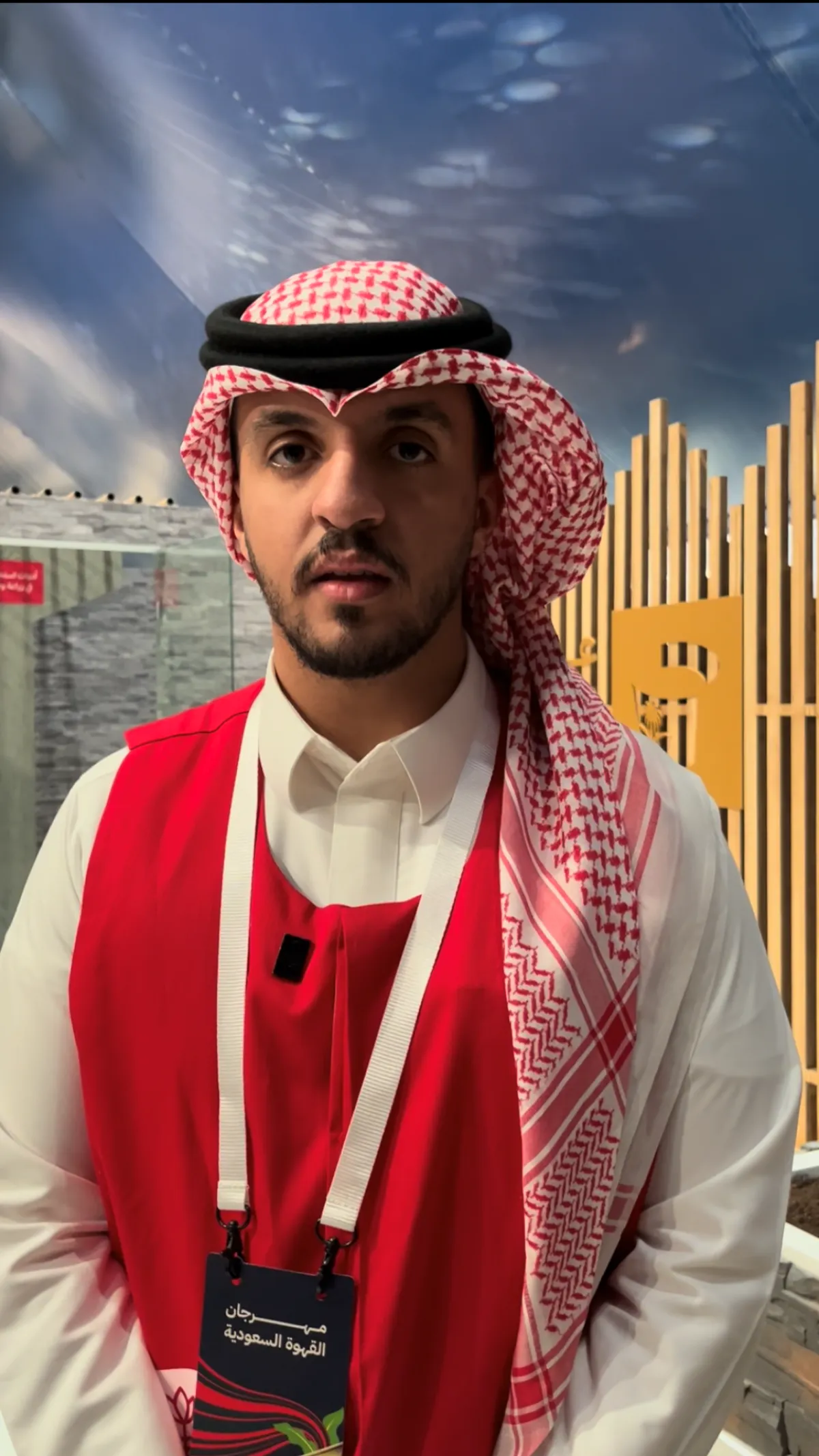 نواف المحرج، مرشد في مهرجان القهوة - تصوير يارا طاهر