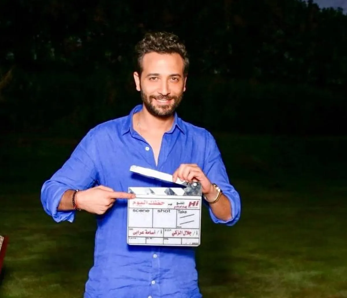 كريم قاسم من كواليس فيلم "حظك اليوم" - صورة من صفحته عبر حسابه على فيسبوك