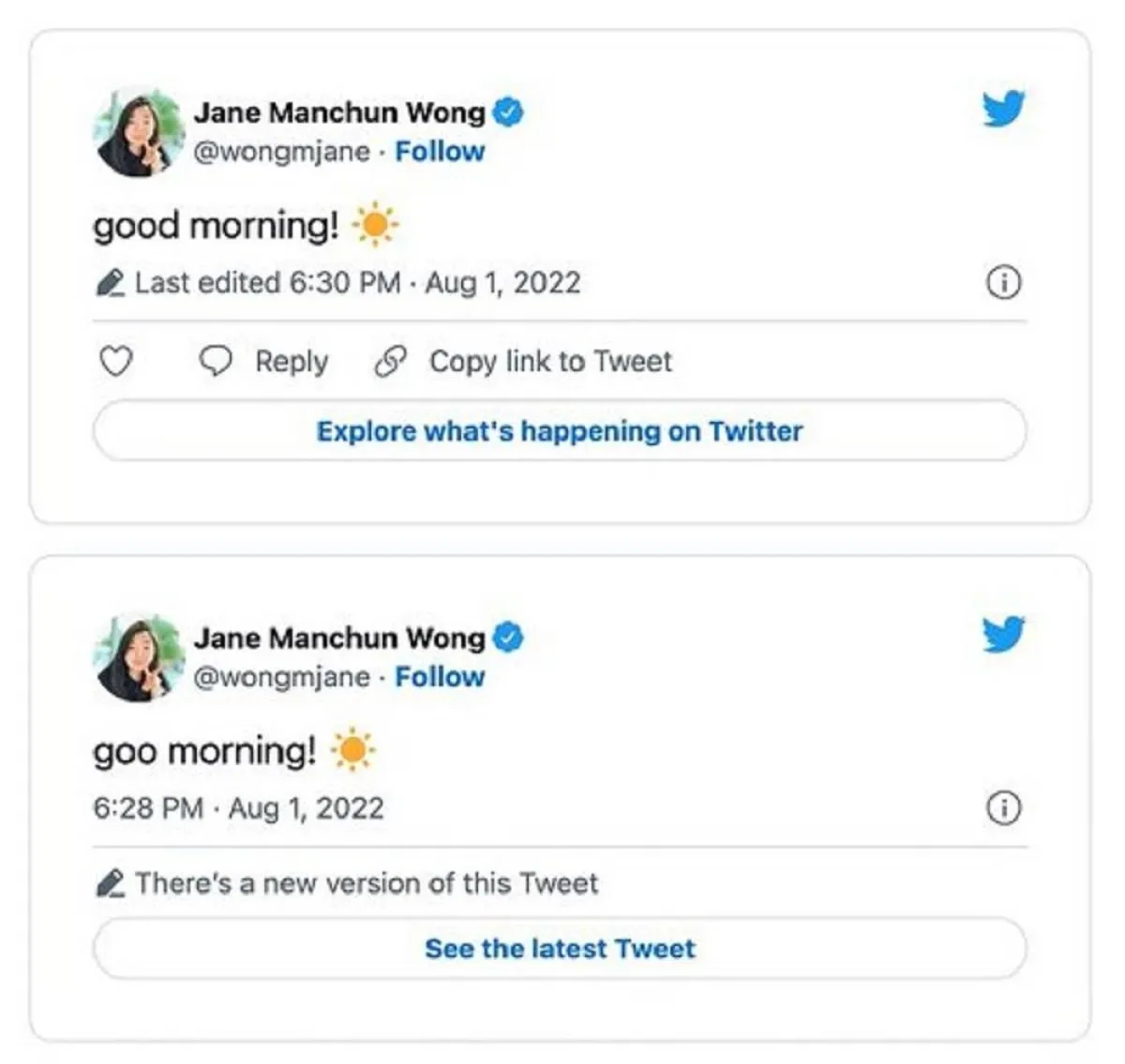 صورة لتغريدات تم تعديلها