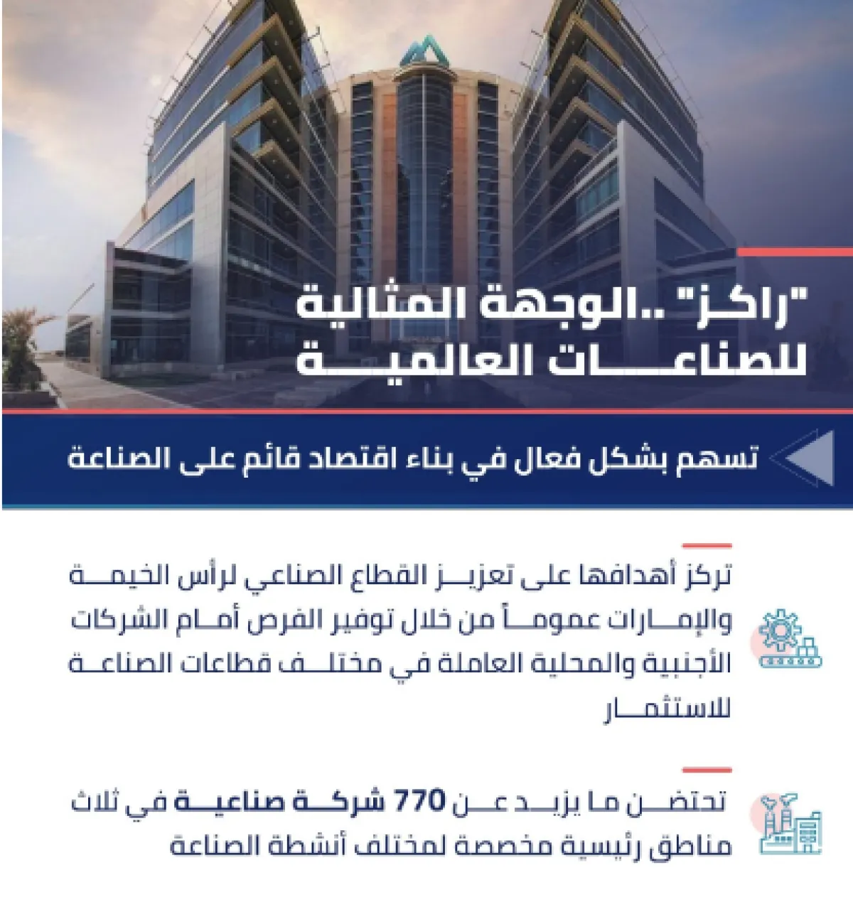 "راكز" الوجهة المثالية للصناعات العالمية في رأس الخيمة - الصورة من وام