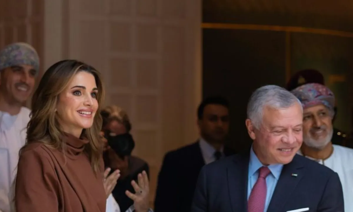 الملكة رانيا العبدالله وزوجها الملك 