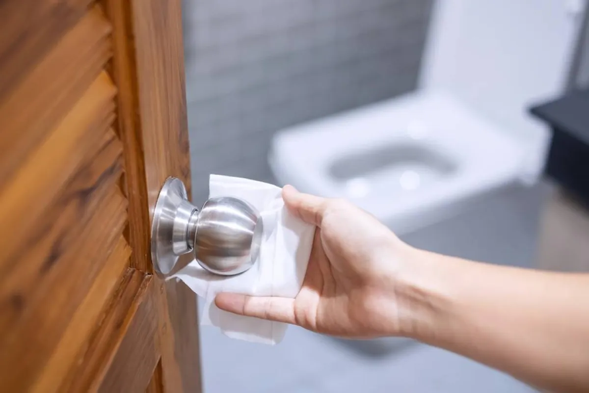 تنظيف مقبض الباب