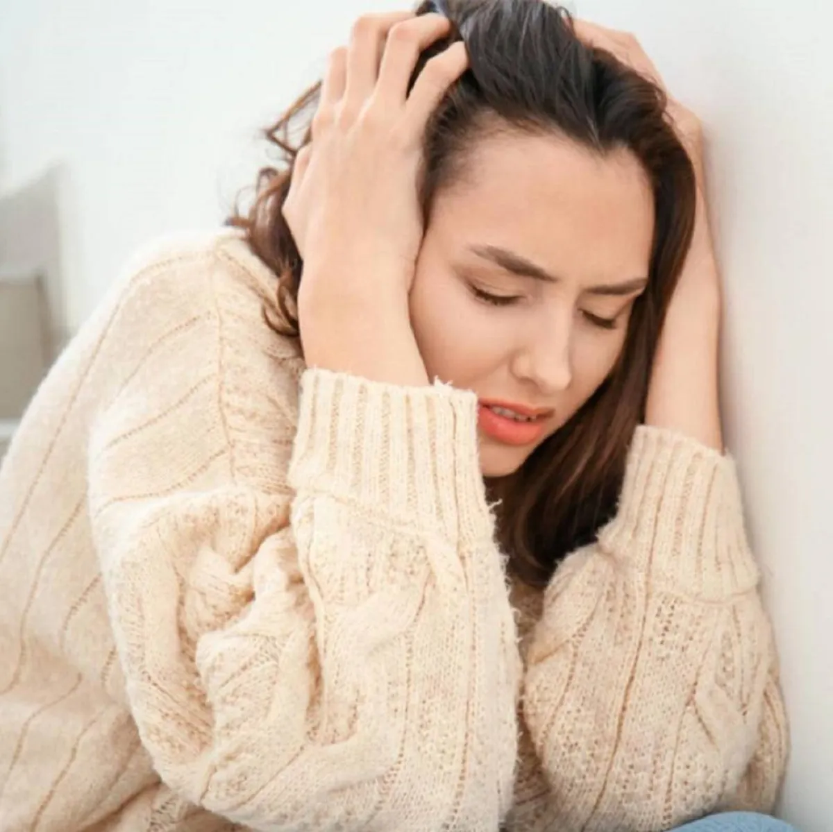 صورة لأم تشعر بالكآبة