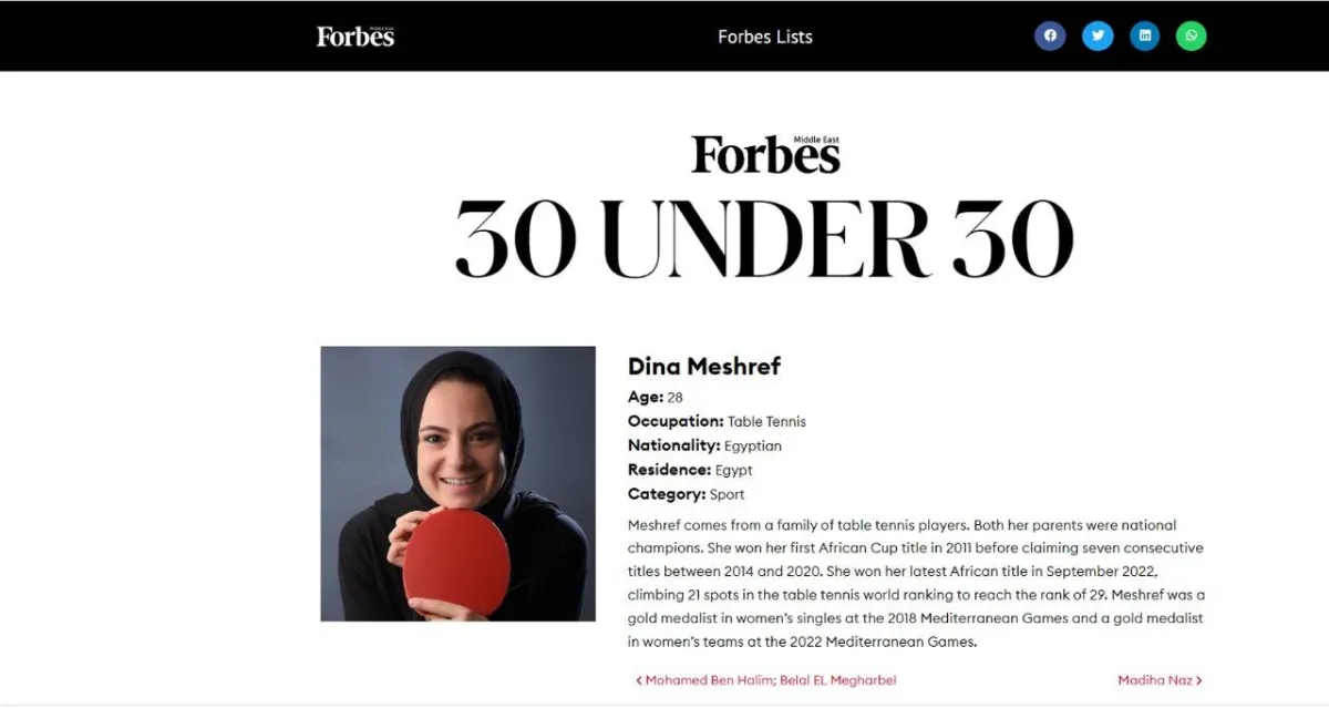 أيقونة الذهب دينا مشرف بقائمة أفضل الملهمين العرب