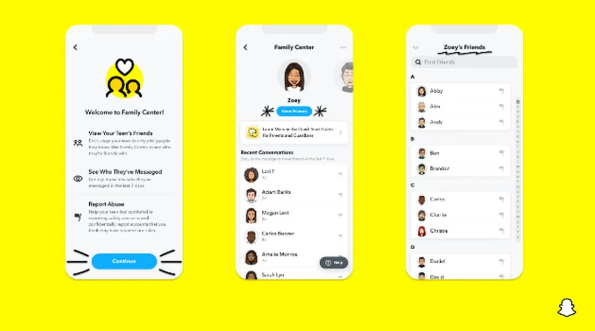 Snapchat يجلب أدوات الرقابة الأبوية من خلال أداة داخل التطبيق "Family Center"