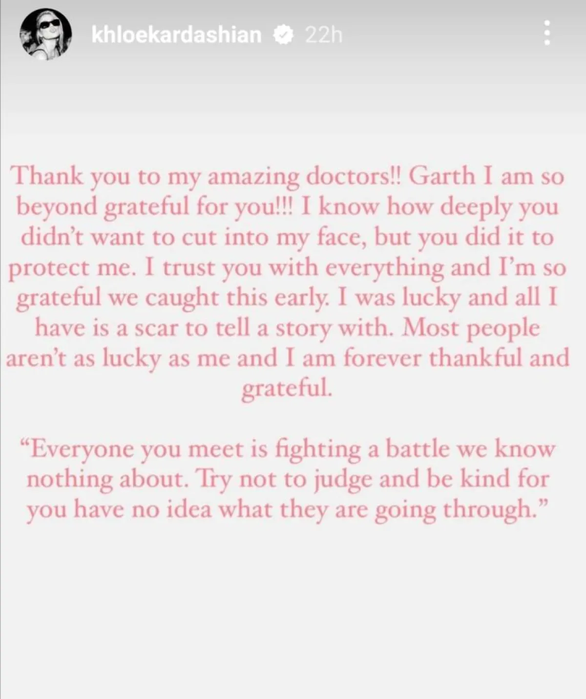  كلوي كارداشيان تشكر طبيبها- الصورة من قصص إنستغرام الخاصة بها