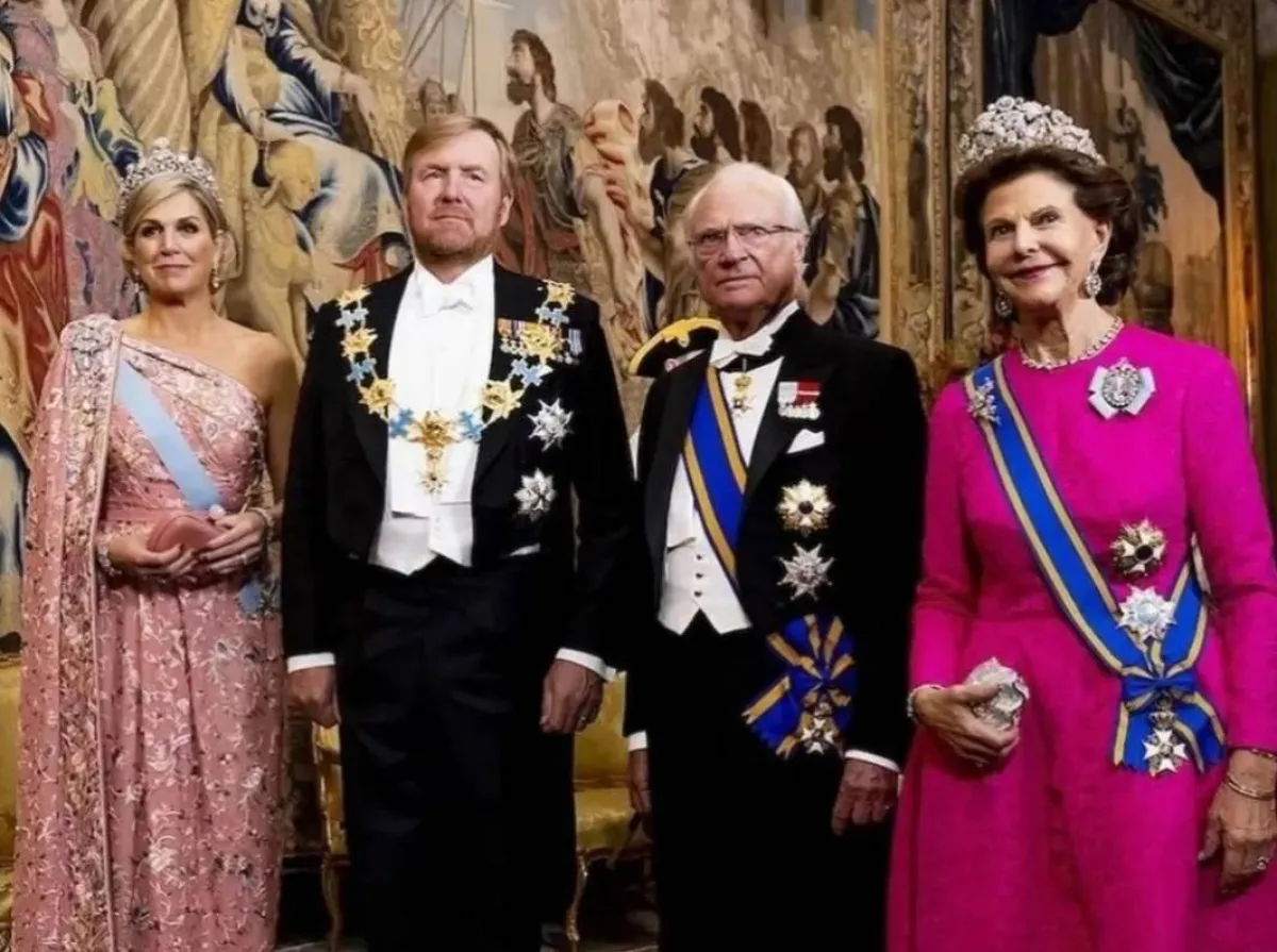 الملك كارل غوستاف والملكة سيلفيا والملك ويليم ألكسندر والملكة ماكسيما - الصورة من حساب Europe Royals على إنستغرام