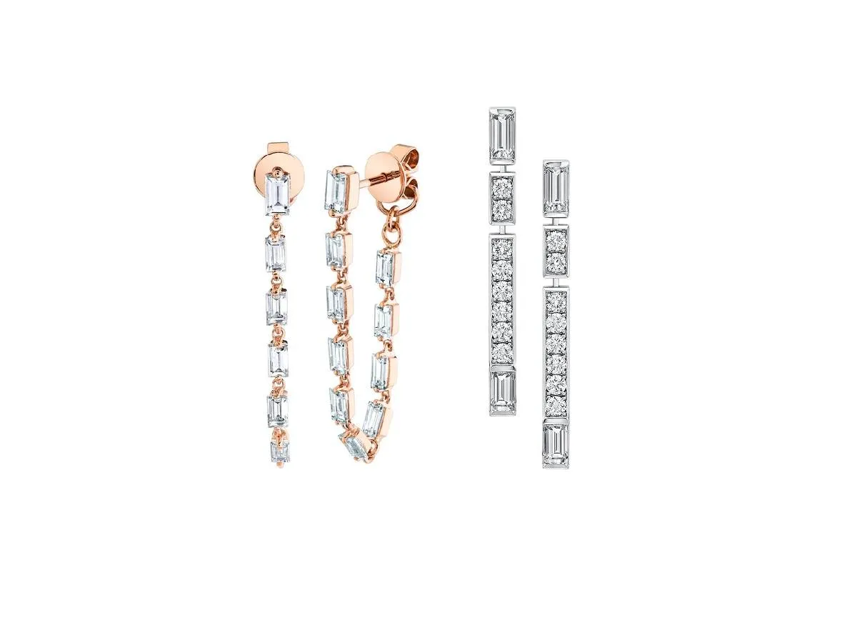 أقراط ألماس بقصة الباغيت 2022