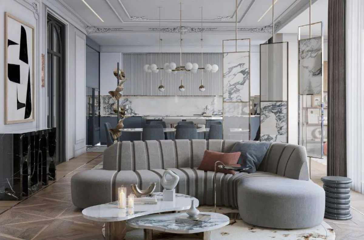 المخطّط المفتوح يحسن استغلال مساحات المنزل الضيّق (الصورة من www.caffelattehome.com)