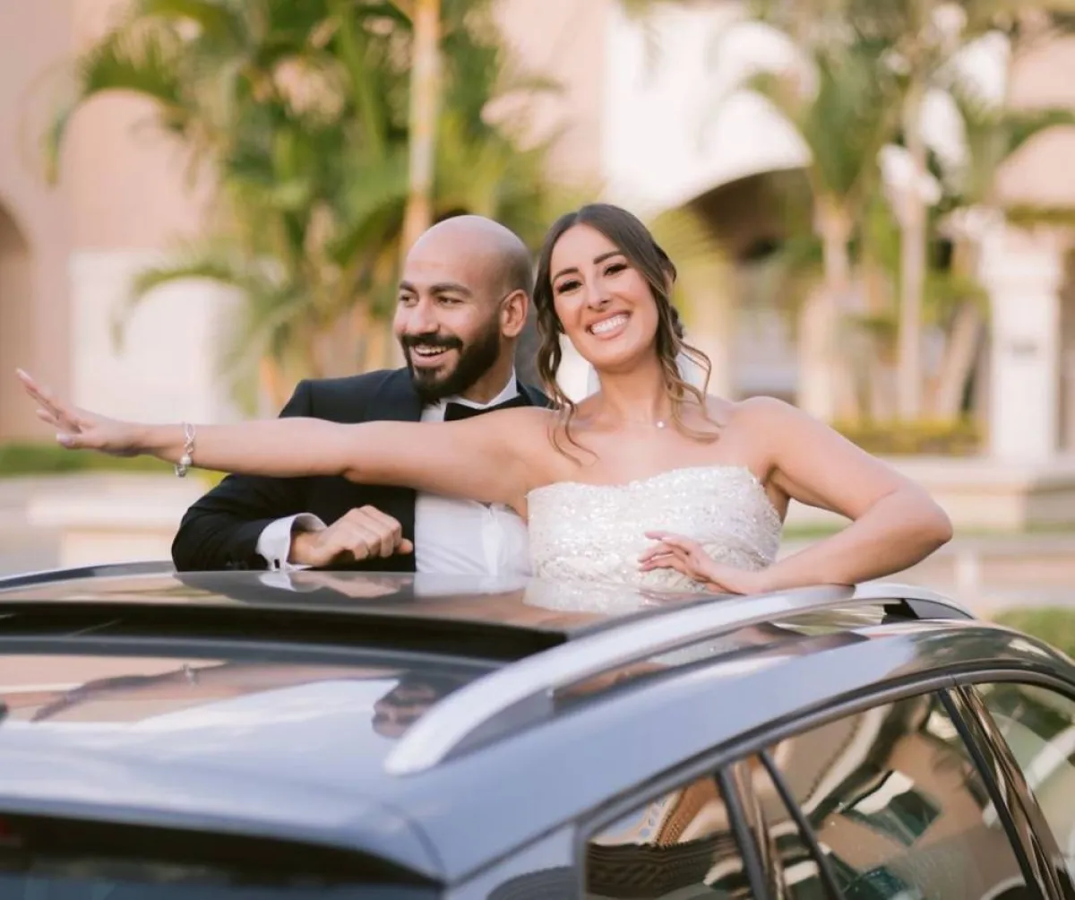 جيلان علاء وعز شهوان من حفل الزفاف - الصورة من حسابها على انستغرام