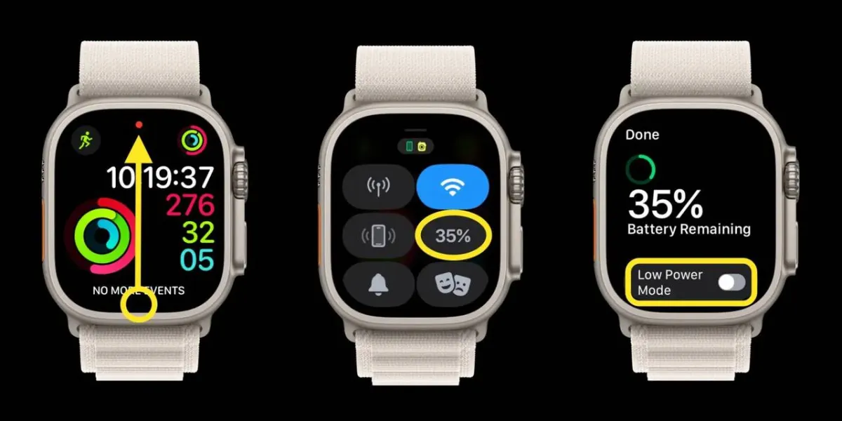 طريقة استخدام وضع الطاقة المنخفضة على Apple Watch 