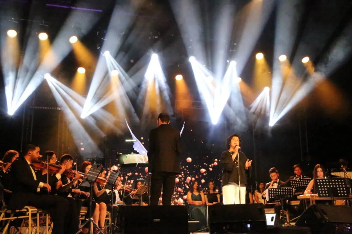 أميمة الخليل تغني في المهرجان - الصورة من حساب المهرجان على الفيسبوك