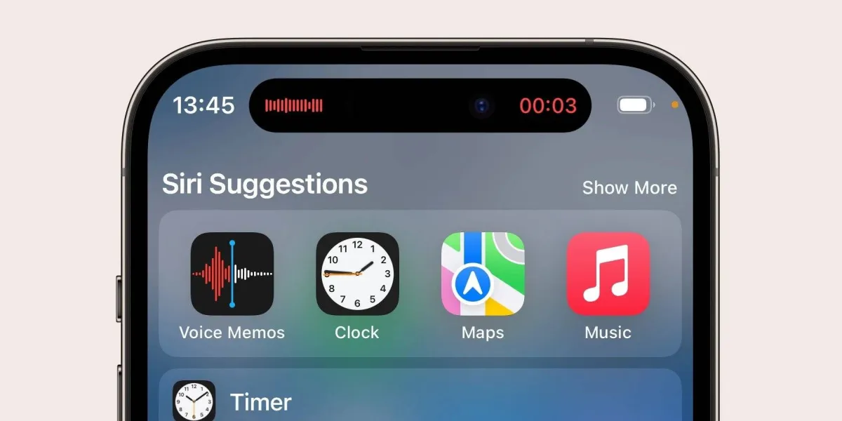 صورة لظهور نقطة برتقالي على شاشة آيفون