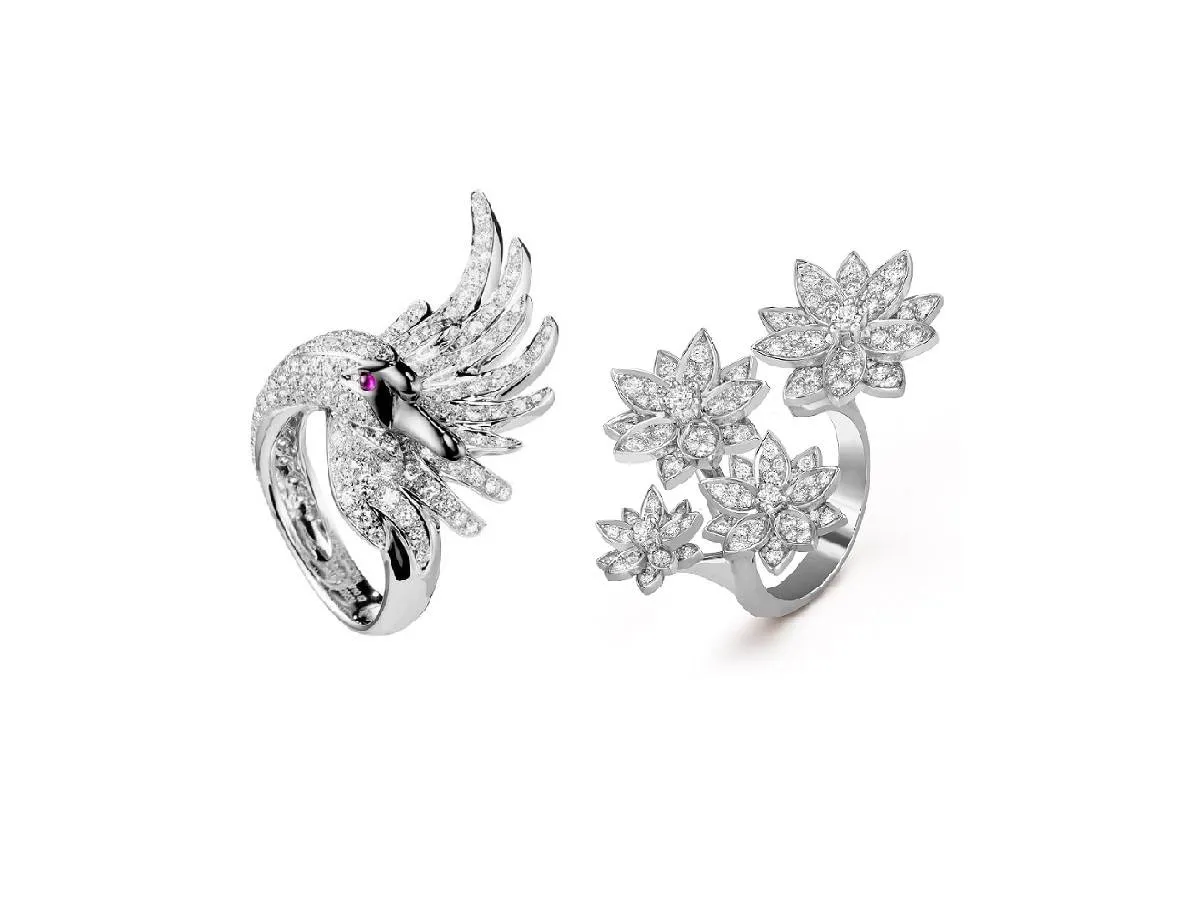 بتصاميم ساحرة.. أجمل خواتم ذهب أبيض مرصوفة بالألماس لإطلالة ملكية للعروس