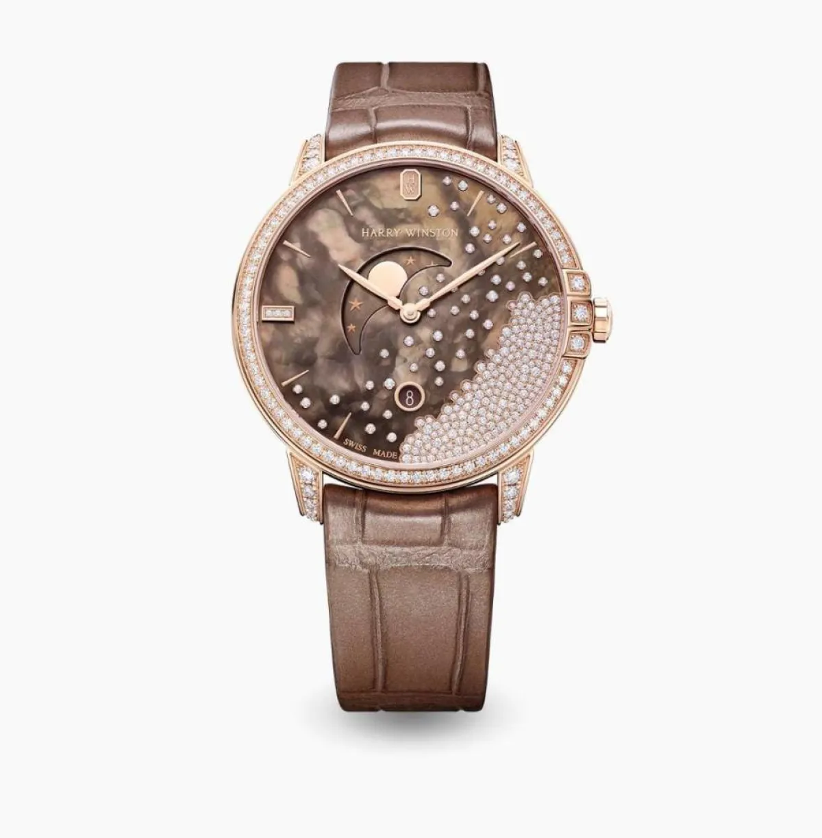 ساعة Midnight Diamond Drops Chocolate من هاري وينستون Harry Winston 