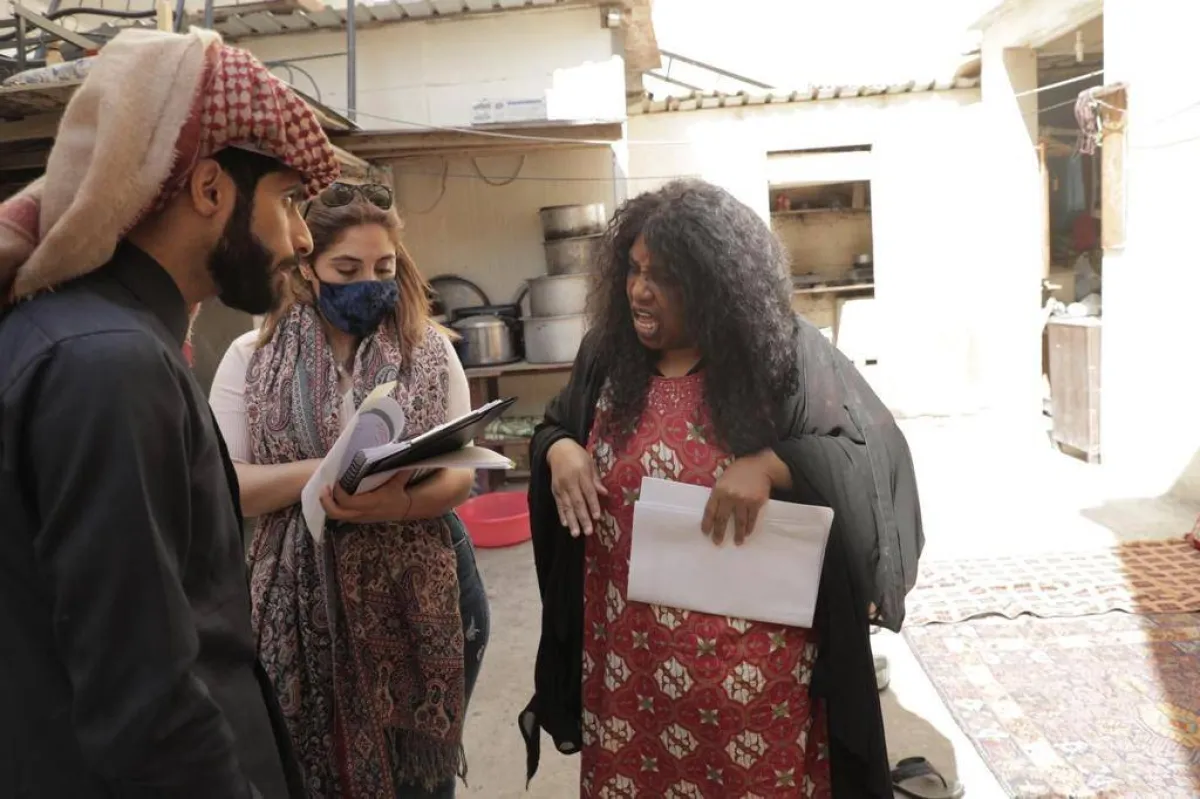 جانب من كواليس مسلسل أيام ولكن - الصورة مقدمة من المنتج عبدالعزيز السويدي