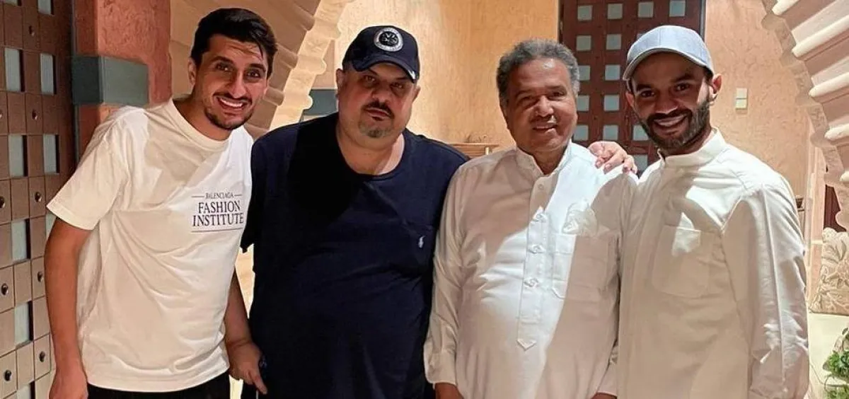 الأمير عبد الرحمن بن مساعد ومطرف المطرف ومحمد عبده والملحن سهم - صورة من حساب مطرف على انستغرام