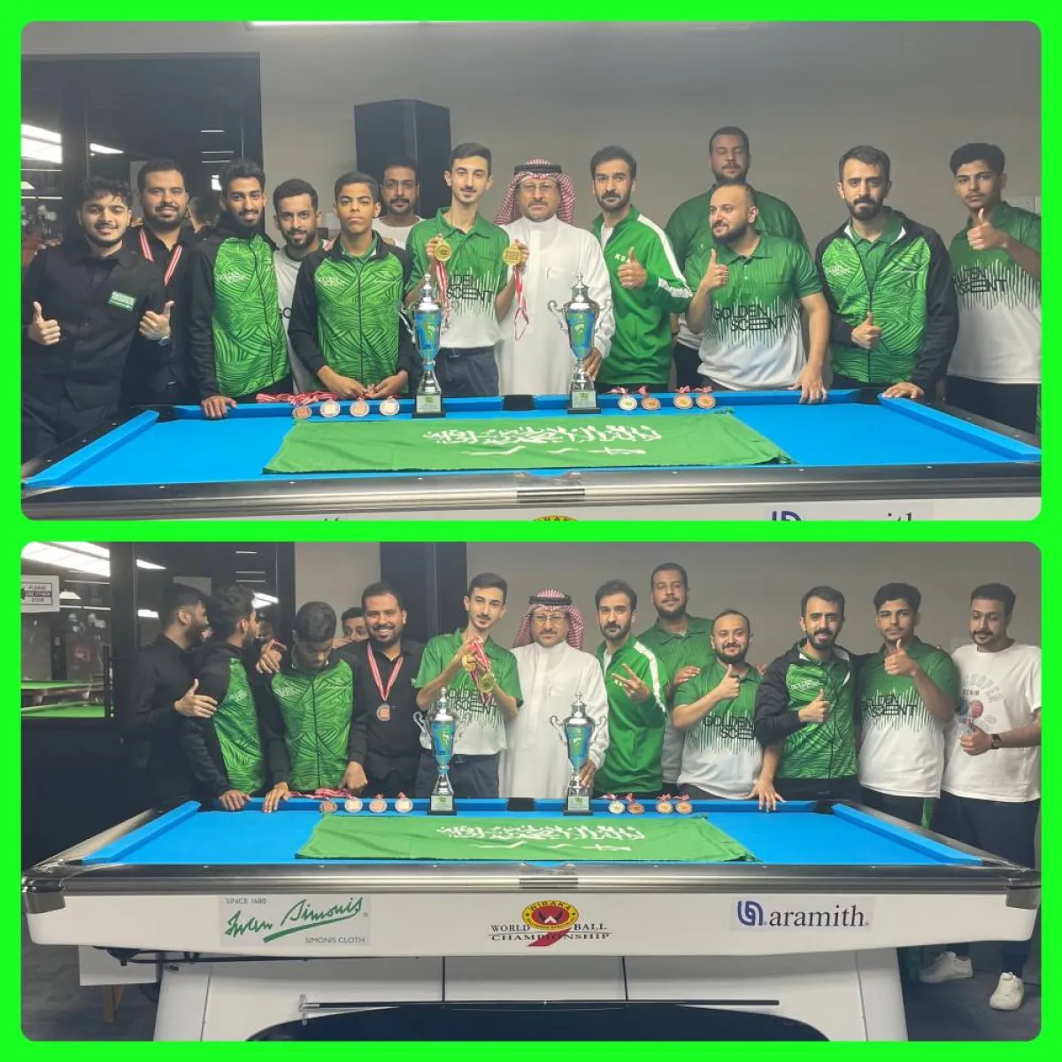 المنتخب السعودي يحصد 7 ميداليات في ختام البطولة العربية للبليارد والسنوكر- الصورة من حساب الاتحاد السعودي للبلياردو والسنوكر على تويتر