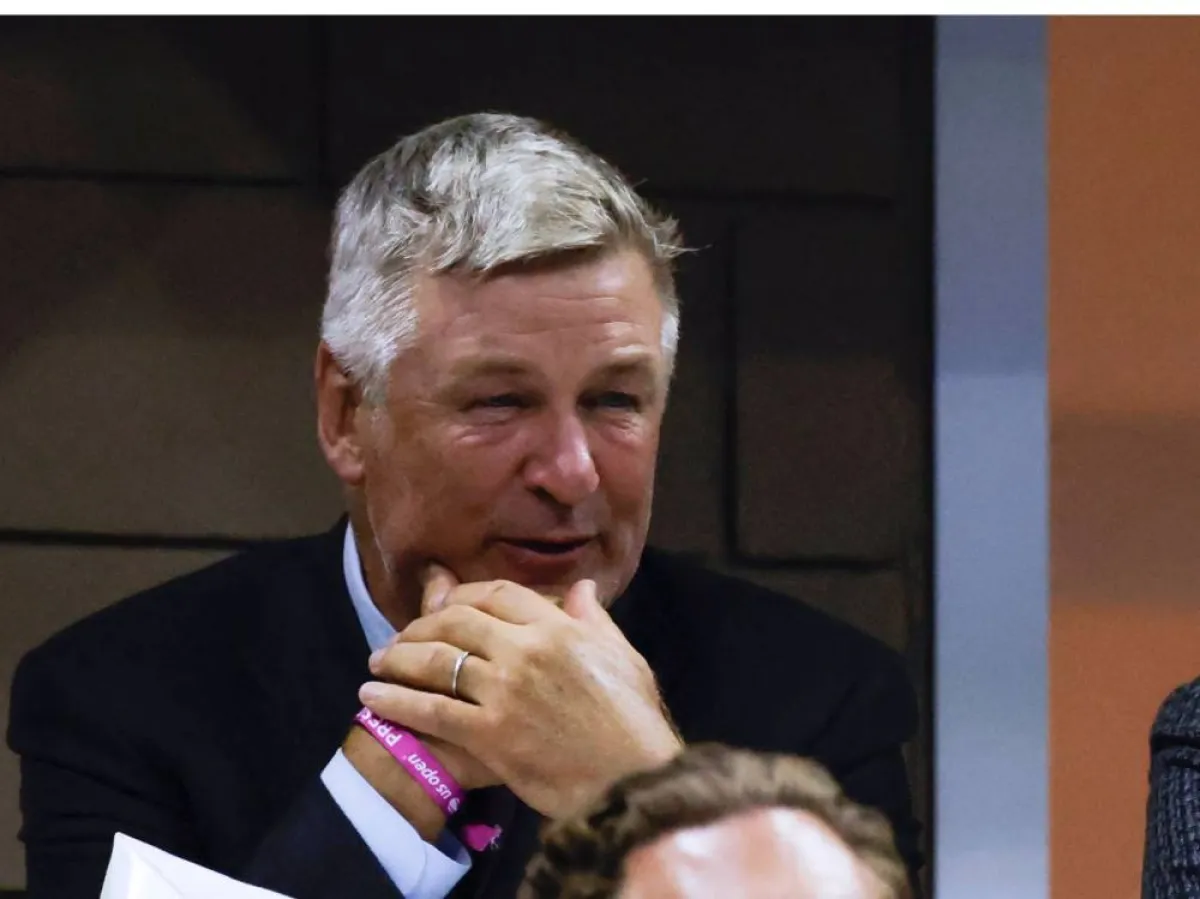 US actor Alec Baldwin attends the 2022 US Open Tennis tournament men's singles semi-final match between Spain's Carlos Alcaraz and USA's Frances Tiafoe at the USTA Billie Jean King National Tennis Center in New York, on September 9, 2022. KENA BETANCUR / AFP