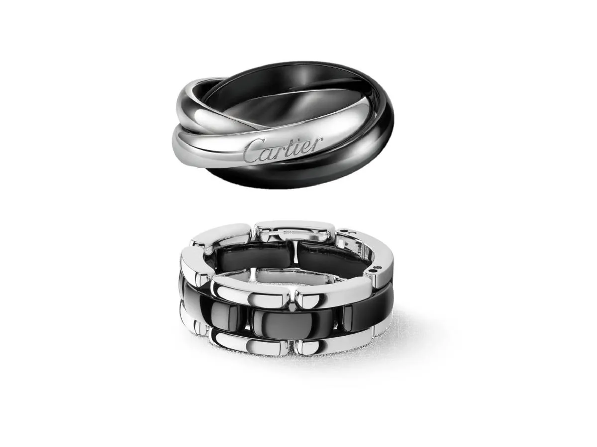 موديلات خواتم ذهب من السيراميك الأسود