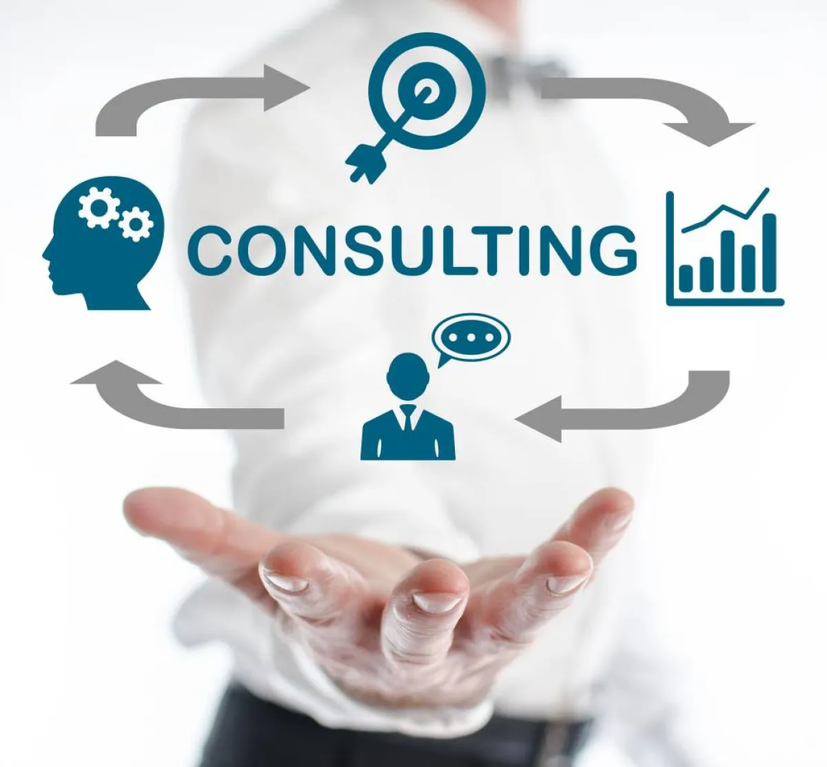 مدير المشروع يعمل في مضمار الاستشارة 