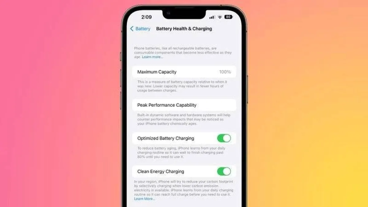صورة توضح تحديثات شاشة البطارية