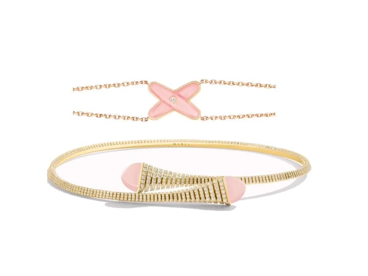 مجوهرات مرصوفة بالأوبال لإطلالة أنثوية ناعمة لعروس شهر أكتوبر الوردي