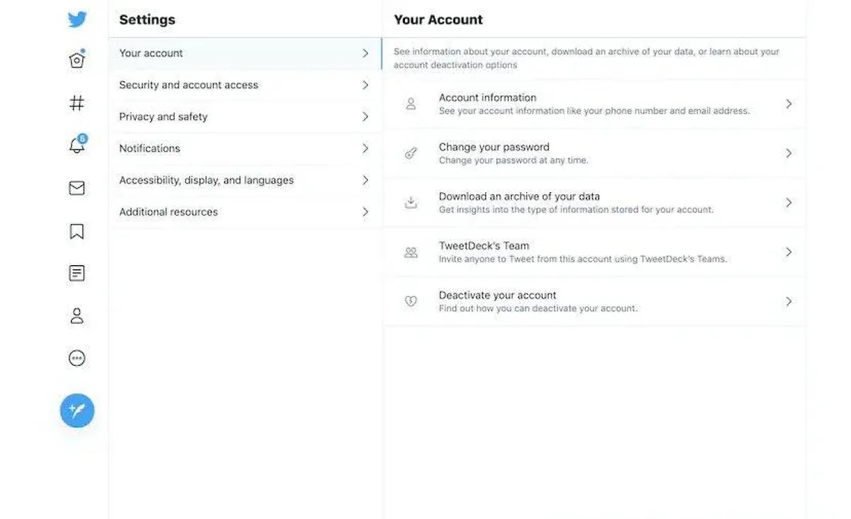 صورة الخطوة الثانية في تعطيل حساب تويتر
